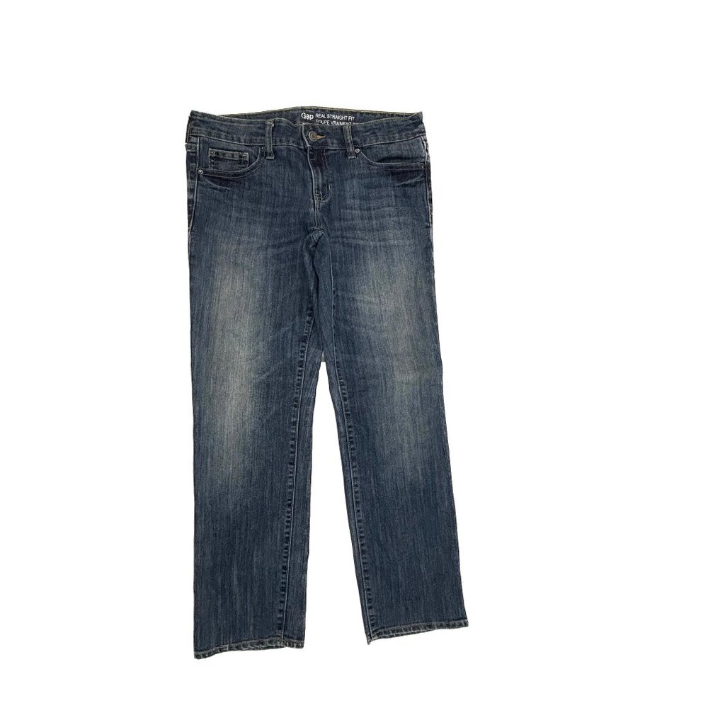 Gap Real Straight Women's size 6‎ Dark Wash Blue Denim jeans